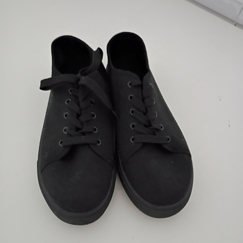 Womens Sz 42 Euro 10 American Black Canvas Shoes New